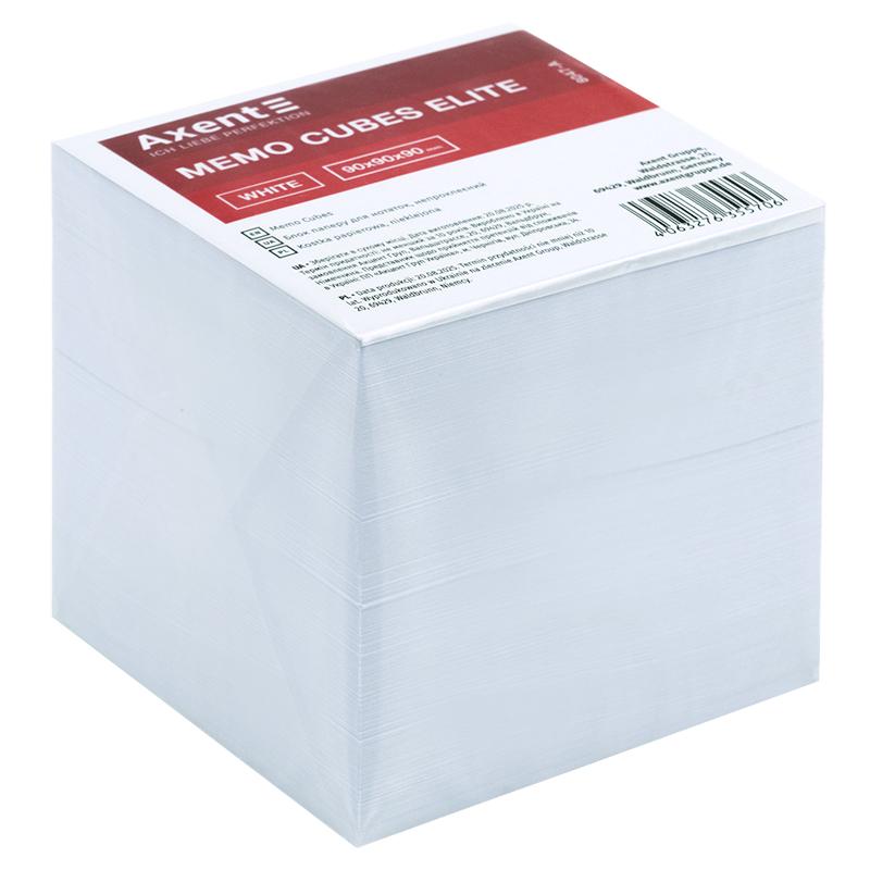 Папір для нотаток AXENT 8047-A 90х90х90 мм, непроклеєний, білий, 80 г/м2.